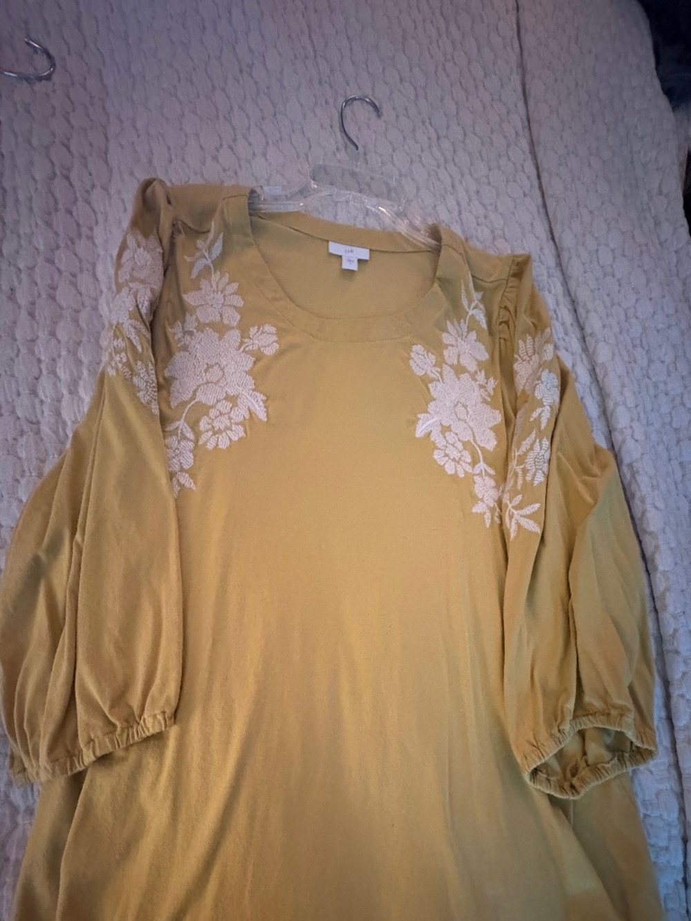 J.Jill blouse, yellow and white, L